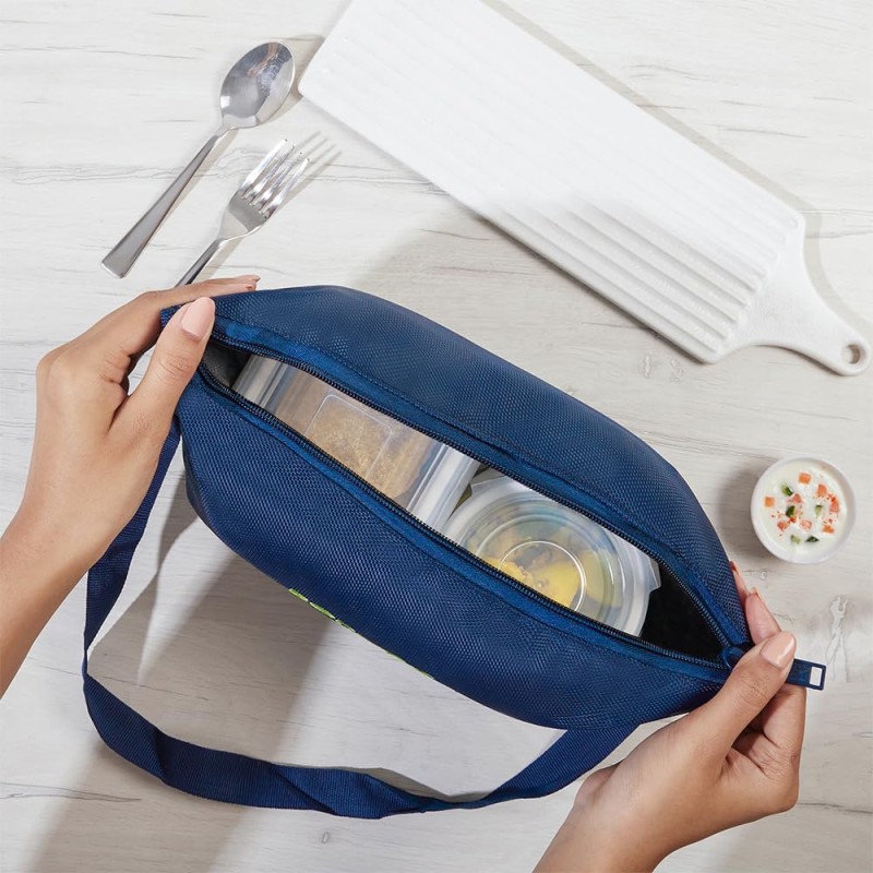 Borosil Glass Daisy Microwave Safe Office Tiffin Lunch Box (Blue, 2 pcs 320 ml Square, 2pcs 240 ml Round) -Set of 4 Borosil Glass Daisy Microwave Safe Office Tiffin Lunch Box (Blue, 2 pcs 320 ml Square, 2pcs 240 ml Round) -Set of 4