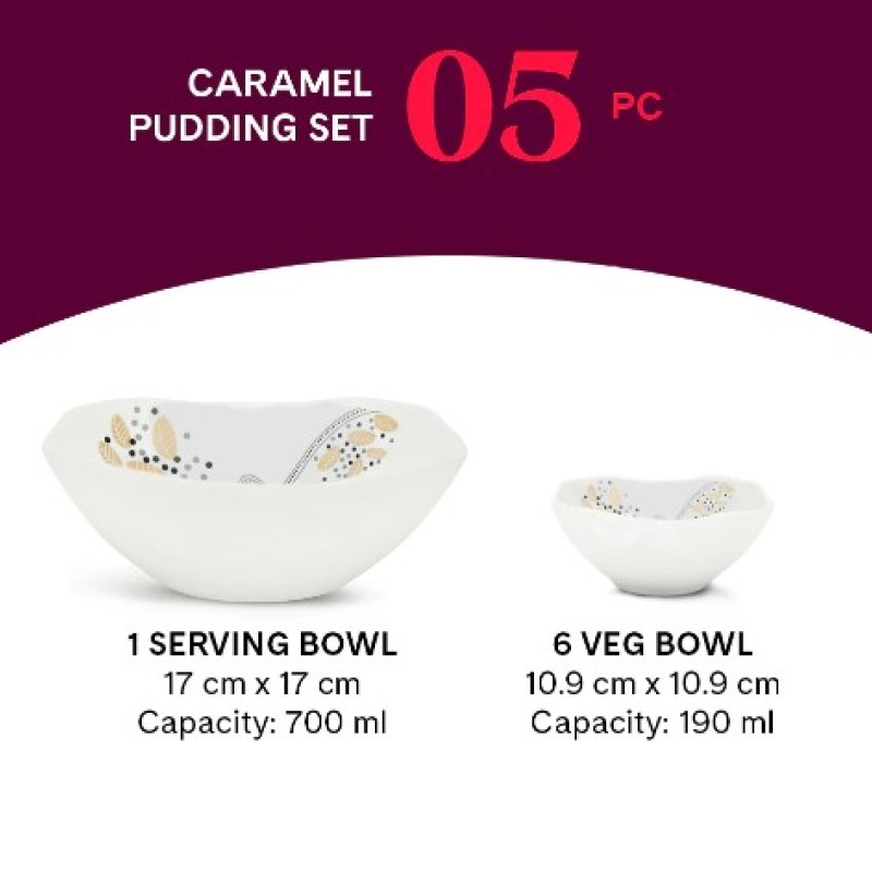 Larah by Borosil Caramel Pudding Set Larah by Borosil Caramel Pudding Set