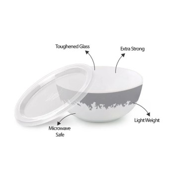 Larah by Borosil Silver Luna Serve n Store Larah by Borosil Silver Luna Serve n Store