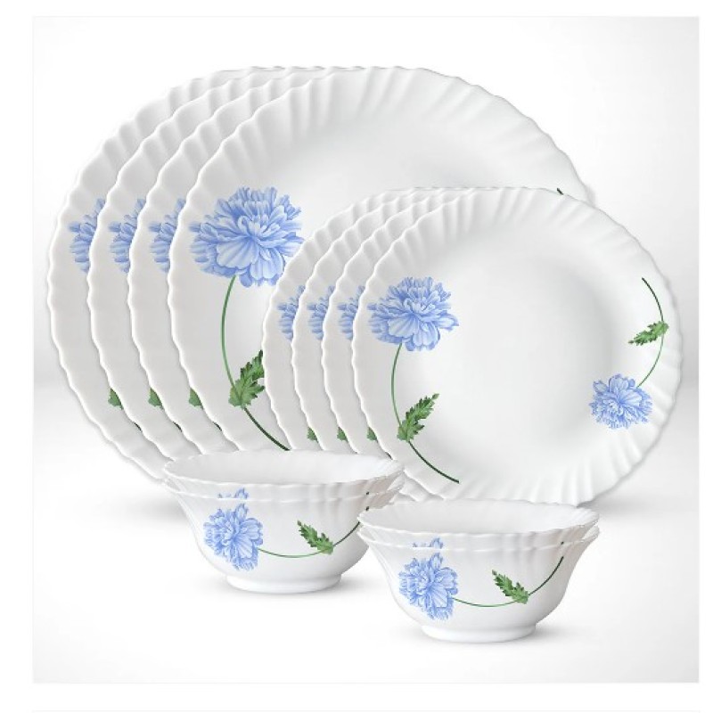 Larah by Borosil Blue Mist Dinner Set, 27pc set