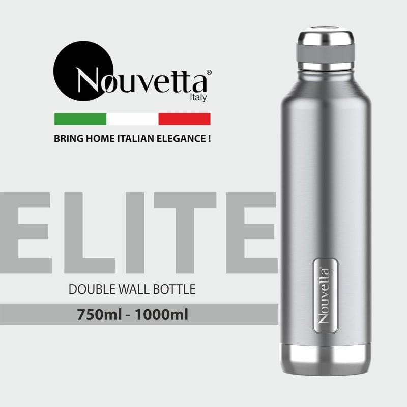 Nouvetta Elite Double Wall Stainless Steel Flask, 750 ml, Green Nouvetta Elite Double Wall Stainless Steel Flask, 750 ml, Green