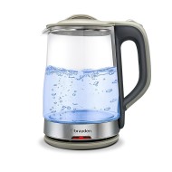 Brayden Aquo 10 Electric Glass Kettle1.8 Litre | Led Indicator | Tea, Soup & Multipurpose | Auto Shut Off | Boil Dry Protection | Transparent Borosilicate Glass Body (1500 Watts,Grey)