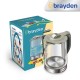 Brayden Aquo 10 Electric Glass Kettle1.8 Litre | Led Indicator | Tea, Soup & Multipurpose | Auto Shut Off | Boil Dry Protection | Transparent Borosilicate Glass Body (1500 Watts,Grey)