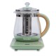 Brayden Aquo 11 Smart Electric Glass Kettle | 20 Preset menus | Milk, Tea Infuser, Soup & Multipurpose | Auto Shut Off | Boil Dry Protection | Borosilicate Glass Body (800W, 1.7 Ltr, Olive Green)