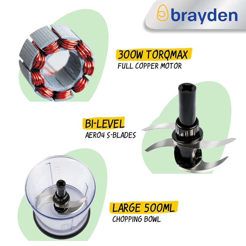 Brayden Chopro Electric Vegetable Chopper for Kitchen | 400 Watts Copper Motor | 500 ml Bowl For Chop, Mince, Puree & Whisk | 4 Bi-Level Stainless steel Blade | Onion, Carrot, Garlic & Fruits (Black) Brayden Chopro Electric Vegetable Chopper for Kitchen | 400 Watts Copper Motor | 500 ml Bowl For Chop, Mince, Puree & Whisk | 4 Bi-Level Stainless steel Blade | Onion, Carrot, Garlic & Fruits (Black)