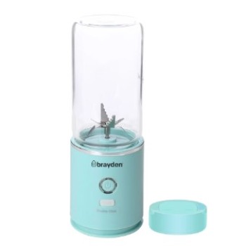 Brayden Fito Squash Rechargeable Blender | Smoothie, Milk Shake, Protien Shake and Fresh Juice | Portable Shaker | Handy Travel Juicer | 2400 mAh Battery | 350ml Glass Jar (Blue)