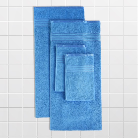 Cuddle Cotton Requisite 4 Pc Towel Set | 2 Bath Towels (70 x 147 cm) & 2 Hand Towels (40 x 60 cm), 400 GSM | 100% Pure Cotton| Azure blue Cuddle Cotton Requisite 4 Pc Towel Set | 2 Bath Towels (70 x 147 cm) & 2 Hand Towels (40 x 60 cm), 400 GSM | 100% Pure Cotton| Azure blue