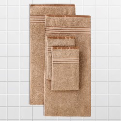 Cuddle Cotton Requisite 4 Pc Towel Set | 2 Bath Towels (70 x 147 cm) & 2 Hand Towels (40 x 60 cm), 400 GSM | 100% Pure Cotton| Beige brown