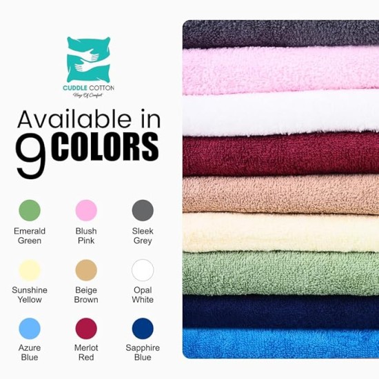 Cuddle Cotton Requisite 4 Pc Towel Set | 2 Bath Towels (70 x 147 cm) & 2 Hand Towels (40 x 60 cm), 400 GSM | 100% Pure Cotton| Merlot red
