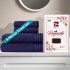 Cuddle Cotton Requisite 4 Pc Towel Set | 2 Bath Towels (70 x 147 cm) & 2 Hand Towels (40 x 60 cm), 400 GSM | 100% Pure Cotton| Sapphire blue