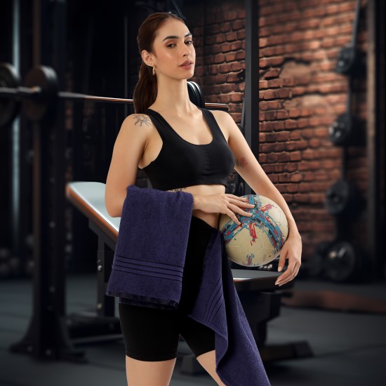 Cuddle Cotton Requisite 4 Pc Towel Set | 2 Bath Towels (70 x 147 cm) & 2 Hand Towels (40 x 60 cm), 400 GSM | 100% Pure Cotton| Sapphire blue Cuddle Cotton Requisite 4 Pc Towel Set | 2 Bath Towels (70 x 147 cm) & 2 Hand Towels (40 x 60 cm), 400 GSM | 100% Pure Cotton| Sapphire blue