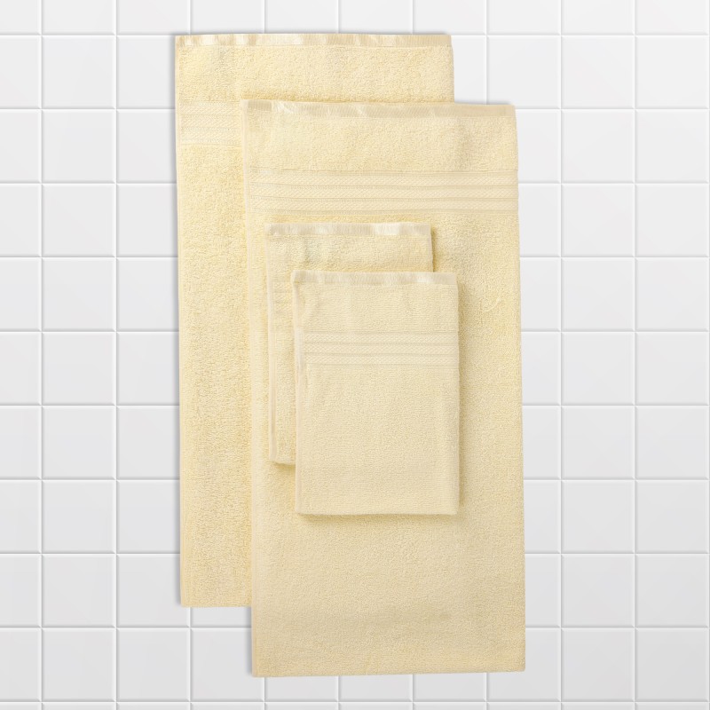 Cuddle Cotton Requisite 4 Pc Towel Set | 2 Bath Towels (70 x 147 cm) & 2 Hand Towels (40 x 60 cm), 400 GSM | 100% Pure Cotton| Sunshine Yellow Cuddle Cotton Requisite 4 Pc Towel Set | 2 Bath Towels (70 x 147 cm) & 2 Hand Towels (40 x 60 cm), 400 GSM | 100% Pure Cotton| Sunshine Yellow