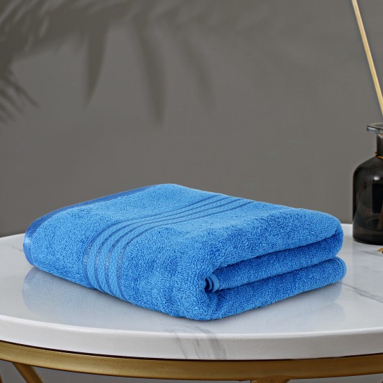 Cuddle Cotton Requisite 100% Cotton Bath Towel, 400 GSM, 70 cm x 147 cm, Azure Blue