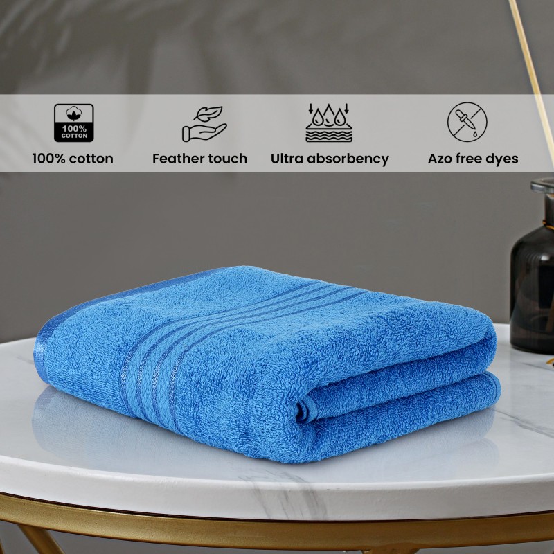Cuddle Cotton Requisite 100% Cotton Bath Towel, 400 GSM, 70 cm x 147 cm, Azure Blue Cuddle Cotton Requisite 100% Cotton Bath Towel, 400 GSM, 70 cm x 147 cm, Azure Blue