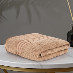 Cuddle Cotton Requisite 100% Cotton Bath Towel, 400 GSM, 70 cm x 147 cm, Beige Brown