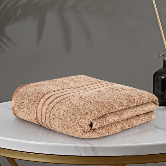 Cuddle Cotton Requisite 100% Cotton Bath Towel, 400 GSM, 70 cm x 147 cm, Beige Brown Cuddle Cotton Requisite 100% Cotton Bath Towel, 400 GSM, 70 cm x 147 cm, Beige Brown