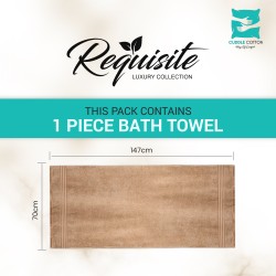 Cuddle Cotton Requisite 100% Cotton Bath Towel, 400 GSM, 70 cm x 147 cm, Beige Brown