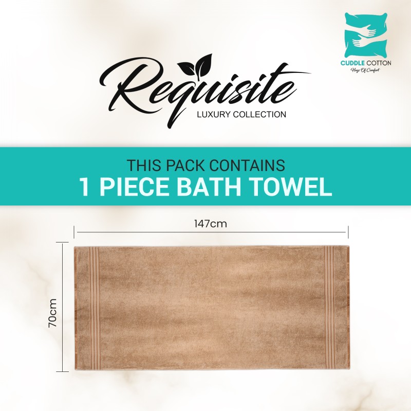 Cuddle Cotton Requisite 100% Cotton Bath Towel, 400 GSM, 70 cm x 147 cm, Beige Brown Cuddle Cotton Requisite 100% Cotton Bath Towel, 400 GSM, 70 cm x 147 cm, Beige Brown