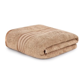 Requisite 100% Cotton Bath Towel, 400 GSM, Ultra Soft, Highly Absorbent, Quick Dry, Plush & Durable (70 x 147) cm Gym Towel Bath Towel for Men & Women Beige Brown Pack of 1