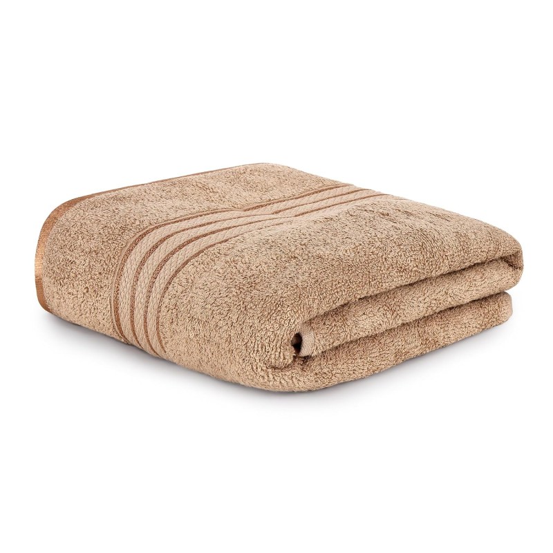 Requisite 100% Cotton Bath Towel, 400 GSM, Ultra Soft, Highly Absorbent, Quick Dry, Plush & Durable (70 x 147) cm Gym Towel Bath Towel for Men & Women Beige Brown Pack of 1
