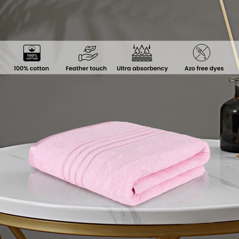 Cuddle Cotton Requisite 100% Cotton Bath Towel, 400 GSM, 70 cm x 147 cm, Blush Pink
