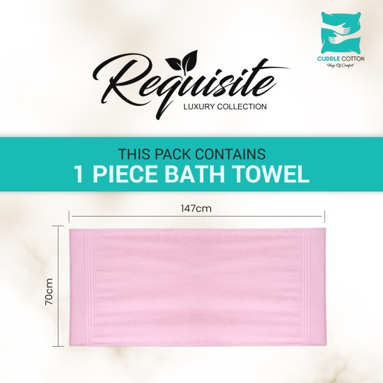 Cuddle Cotton Requisite 100% Cotton Bath Towel, 400 GSM, 70 cm x 147 cm, Blush Pink Cuddle Cotton Requisite 100% Cotton Bath Towel, 400 GSM, 70 cm x 147 cm, Blush Pink