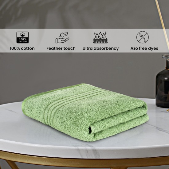 Cuddle Cotton Requisite 100% Cotton Bath Towel, 400 GSM, 70 cm x 147 cm, Emerald Green