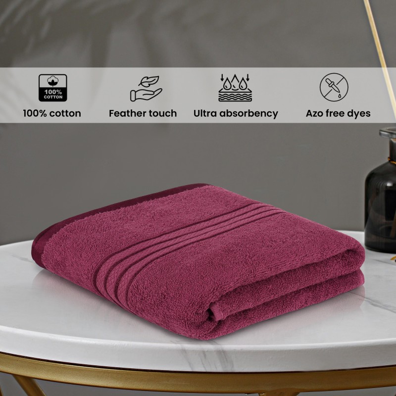 Cuddle Cotton Requisite 100% Cotton Bath Towel, 400 GSM, 70 cm x 147 cm, Merlot Red Cuddle Cotton Requisite 100% Cotton Bath Towel, 400 GSM, 70 cm x 147 cm, Merlot Red