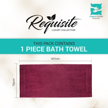 Cuddle Cotton Requisite 100% Cotton Bath Towel, 400 GSM, 70 cm x 147 cm, Merlot Red Cuddle Cotton Requisite 100% Cotton Bath Towel, 400 GSM, 70 cm x 147 cm, Merlot Red