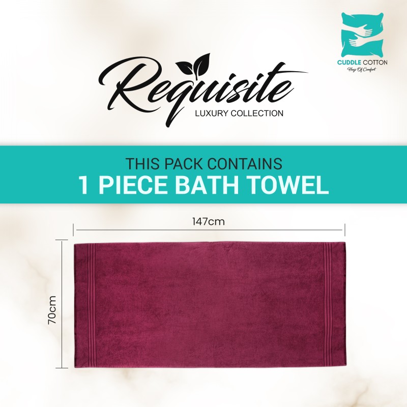 Cuddle Cotton Requisite 100% Cotton Bath Towel, 400 GSM, 70 cm x 147 cm, Merlot Red Cuddle Cotton Requisite 100% Cotton Bath Towel, 400 GSM, 70 cm x 147 cm, Merlot Red
