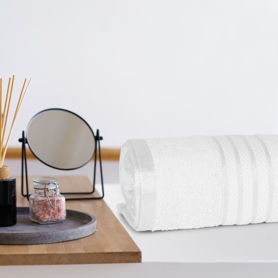 Cuddle Cotton Requisite 100% Cotton Bath Towel, 400 GSM, 70 cm x 147 cm, Opal White Cuddle Cotton Requisite 100% Cotton Bath Towel, 400 GSM, 70 cm x 147 cm, Opal White
