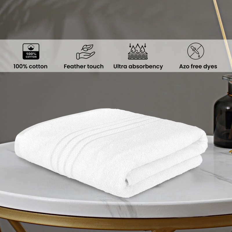 Cuddle Cotton Requisite 100% Cotton Bath Towel, 400 GSM, 70 cm x 147 cm, Opal White Cuddle Cotton Requisite 100% Cotton Bath Towel, 400 GSM, 70 cm x 147 cm, Opal White