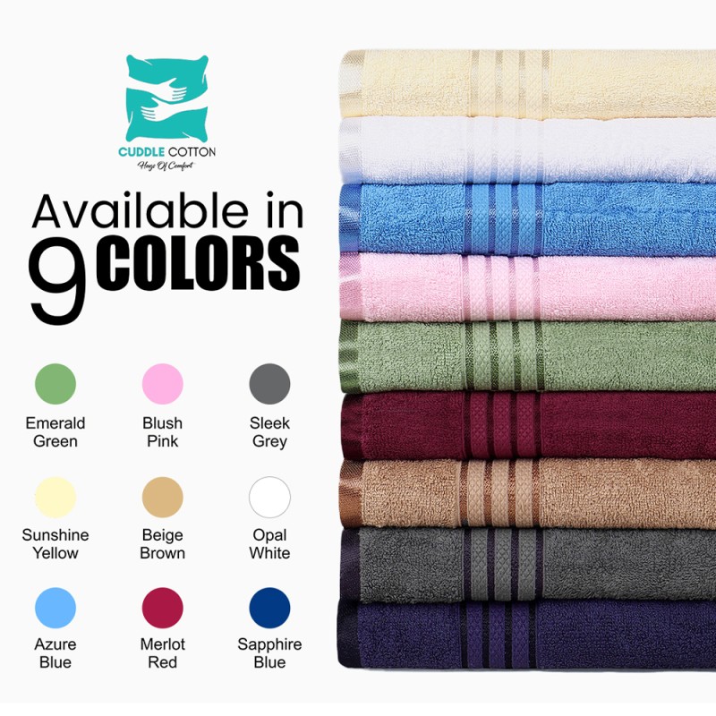 Cuddle Cotton Requisite 100% Cotton Bath Towel, 400 GSM, 70 cm x 147 cm, Opal White Cuddle Cotton Requisite 100% Cotton Bath Towel, 400 GSM, 70 cm x 147 cm, Opal White