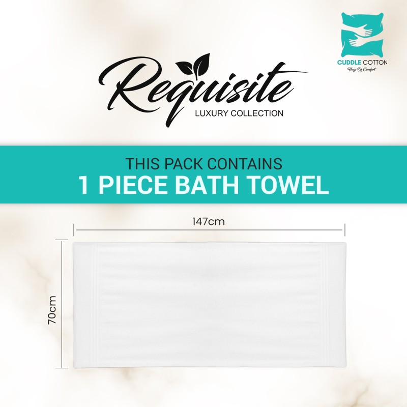 Cuddle Cotton Requisite 100% Cotton Bath Towel, 400 GSM, 70 cm x 147 cm, Opal White Cuddle Cotton Requisite 100% Cotton Bath Towel, 400 GSM, 70 cm x 147 cm, Opal White