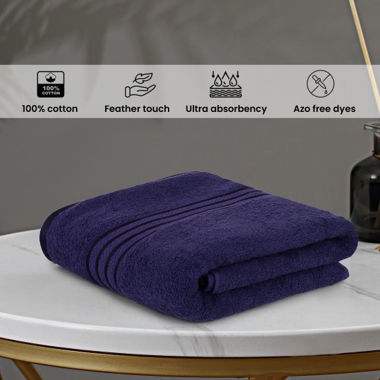 Cuddle Cotton Requisite 100% Cotton Bath Towel, 400 GSM, 70 cm x 147 cm, sapphire Blue