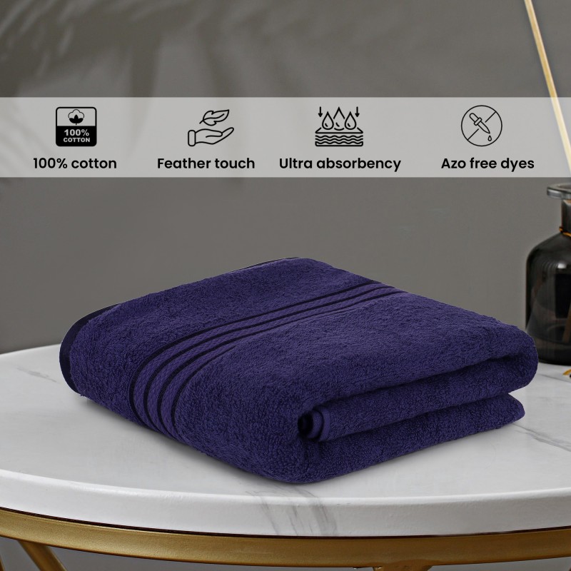 Cuddle Cotton Requisite 100% Cotton Bath Towel, 400 GSM, 70 cm x 147 cm, sapphire Blue
