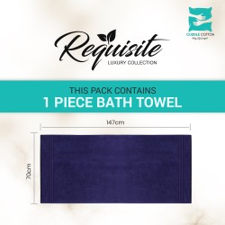 Cuddle Cotton Requisite 100% Cotton Bath Towel, 400 GSM, 70 cm x 147 cm, sapphire Blue
