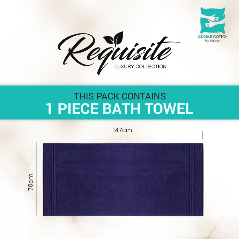 Cuddle Cotton Requisite 100% Cotton Bath Towel, 400 GSM, 70 cm x 147 cm, sapphire Blue