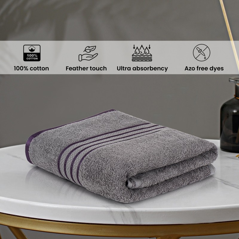 Cuddle Cotton Requisite 100% Cotton Bath Towel, 400 GSM, 70 cm x 147 cm, Sleek Grey Cuddle Cotton Requisite 100% Cotton Bath Towel, 400 GSM, 70 cm x 147 cm, Sleek Grey