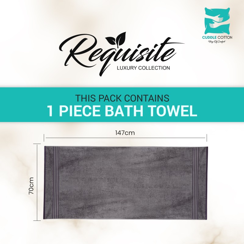 Cuddle Cotton Requisite 100% Cotton Bath Towel, 400 GSM, 70 cm x 147 cm, Sleek Grey Cuddle Cotton Requisite 100% Cotton Bath Towel, 400 GSM, 70 cm x 147 cm, Sleek Grey