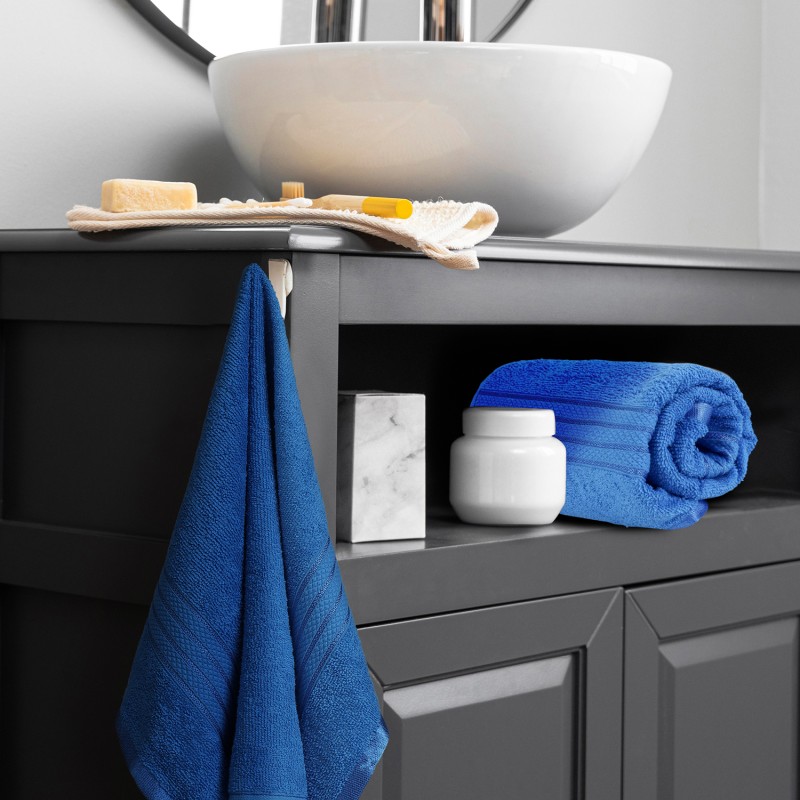 Cuddle Cotton Requisite Hand Towel Set of 2, 40 cm x 60 cm, 400 GSM, Azure Blue 100% Cotton