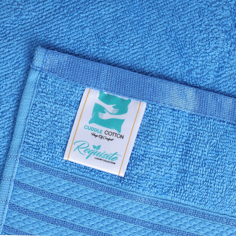 Cuddle Cotton Requisite Hand Towel Set of 2, 40 cm x 60 cm, 400 GSM, Azure Blue 100% Cotton