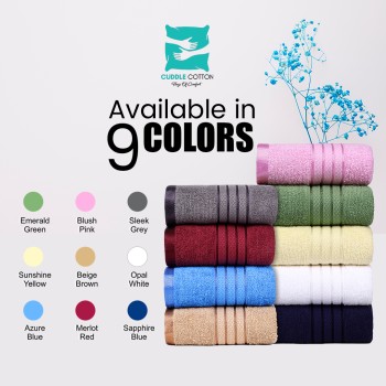 Requisite 100% Cotton Hand Towel Set – Ultra-Soft, Highly Absorbent, Quick-Dry Towels for Bathroom, Gym, Spa and Kitchen – (40x60 cm) Pack of 2