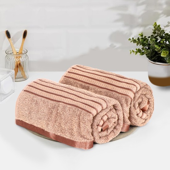 Cuddle Cotton Requisite Hand Towel Set of 2, 40 cm x 60 cm, 400 GSM, Beige Brown 100% Cotton Cuddle Cotton Requisite Hand Towel Set of 2, 40 cm x 60 cm, 400 GSM, Beige Brown 100% Cotton