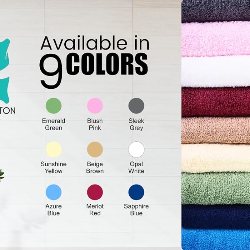 Requisite 100% Cotton Hand Towel Set – Ultra-Soft, Highly Absorbent, Quick-Dry Towels for Bathroom, Gym, Spa and Kitchen – (40x60 cm) Pack of 2