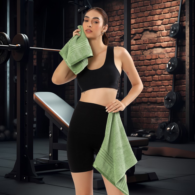 Cuddle Cotton Requisite Hand Towel Set of 2, 40 cm x 60 cm, 400 GSM, Emerald Green 100% Cotton