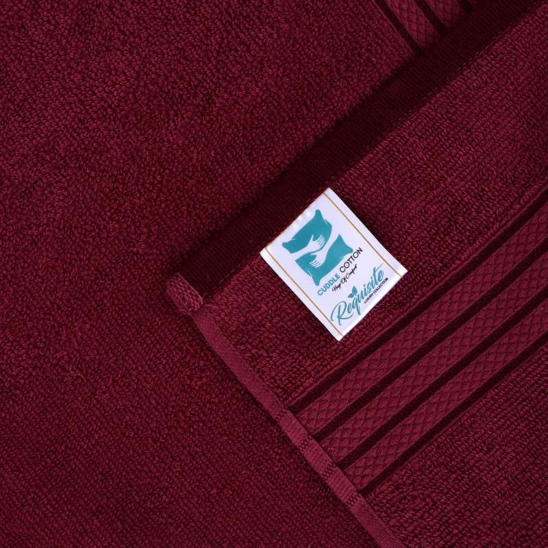 Cuddle Cotton Requisite Hand Towel Set of 2, 40 cm x 60 cm, 400 GSM, Merlot Red 100% Cotton