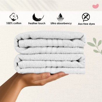 Cuddle Cotton Requisite Hand Towel Set of 2, 40 cm x 60 cm, 400 GSM, Opal White 100% Cotton Cuddle Cotton Requisite Hand Towel Set of 2, 40 cm x 60 cm, 400 GSM, Opal White 100% Cotton