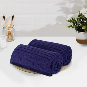 Cuddle Cotton Requisite Hand Towel Set of 2, 40 cm x 60 cm, 400 GSM, Sapphire Blue 100% Cotton