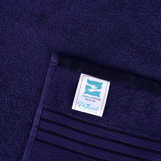 Cuddle Cotton Requisite Hand Towel Set of 2, 40 cm x 60 cm, 400 GSM, Sapphire Blue 100% Cotton